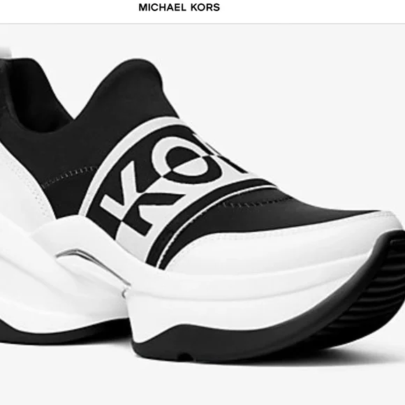 【Michael Kors】Olympia KORS Nylon Blend Slip-On Trainer MICHAEL KORS Olympia KORS Nylon Blend Slip-On Trainer